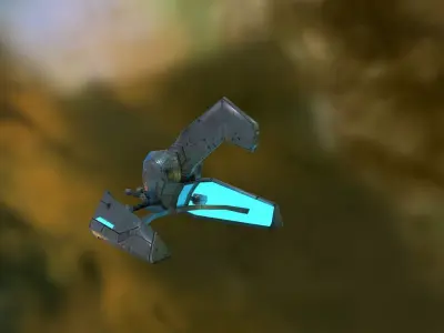Low Poly Game Ready SpaceShip - StormFly Low-poly 3D model