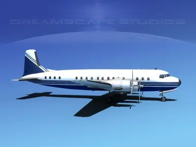 Douglas DC-7B Corporate 5 3D model
