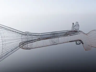 tromblon blunderbuss Low-poly 3D model