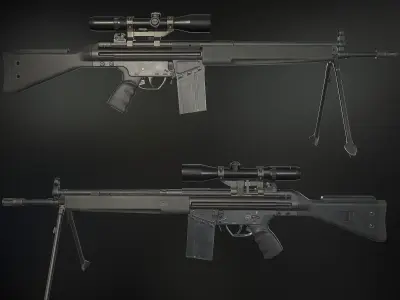 G3SG1 Sniper Rifle Low-poly 3D model