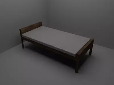 Wood bed Free low-poly 3D model