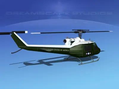 Bell UH-1B Iroquois V14 US Marines 3D model