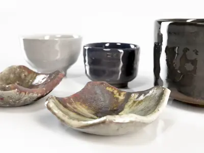 Japanese Tableware Bundle 3D Model Collection