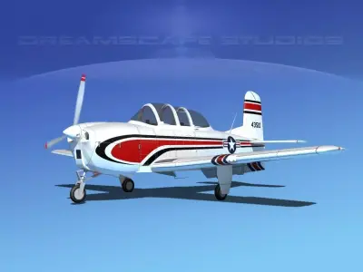 Beechcraft T-34 Mentor V06 USAF 3D model