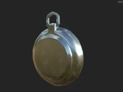 Mechanical pocket watch Raketa Calendar USSR Low-poly 3D model