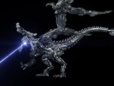 Dragon Robot Low-poly 3D model