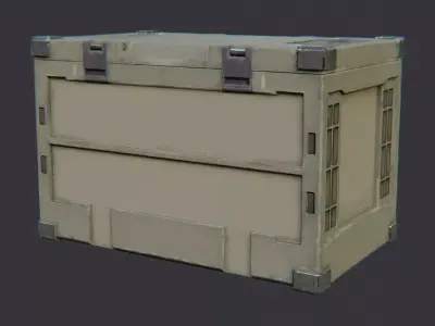 Olive Military Storage Container Low-poly 3D model
