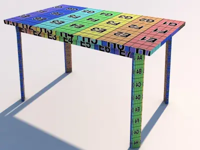 Low Poly UV Mapped  Desk Table Free low-poly 3D model