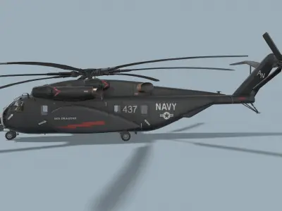 MH-53E Sea Dragon US Navy 2 Complex Animation Low-poly 3D model