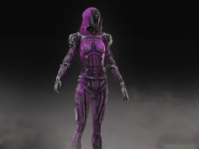 Sci Fi Robot Aurora Low-poly 3D model