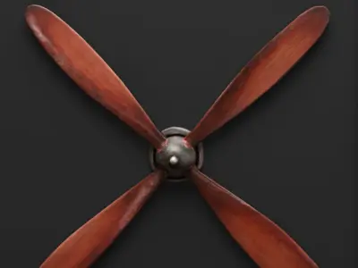 Set propeller 3D two wooden propellers 3D model