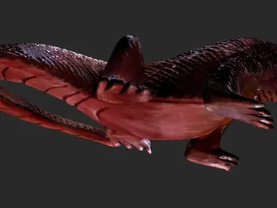 Wooden Komodo Dragon 3D model