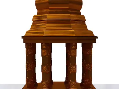Hindu temple Low-poly 3D model