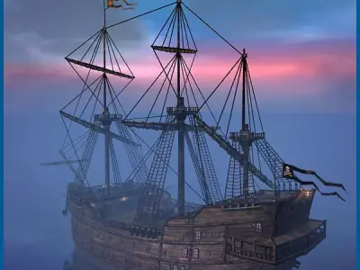 Sea Queen Ship  Low-poly 3D model