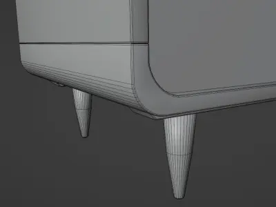 White MDF Wardrobe CL110 Free 3D model