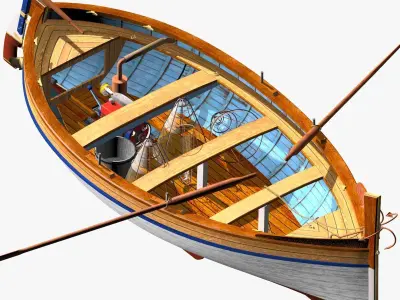 Fishing Motor Boat - Spanish Low-poly 3D model