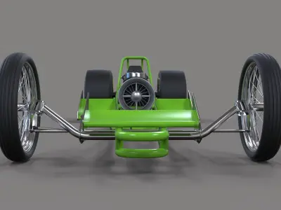 Front engine jet dragster 3D model