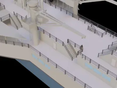 PASSENGER STEAMSHIP Low-poly Low-poly 3D model