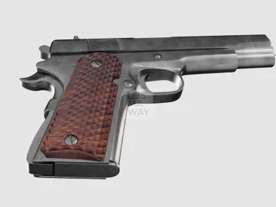 COLT M1911 PISTOL AND INSIDE PARTS 3D model