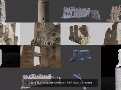 Castle Ruin Modules Collection PBR Scan 