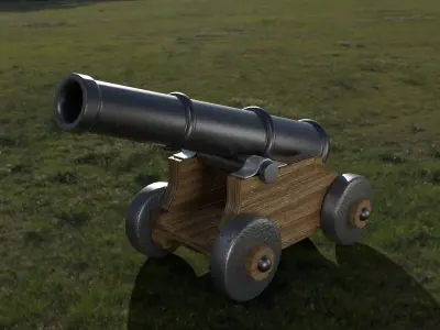 war cannon Low-poly 3D model purchase