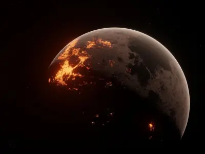 Planet Space Ready to game  Low-poly 3D model 9