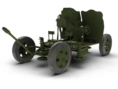 Russian 25mm 72-K Anti-aircraft gun M1940 3D model