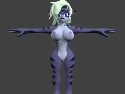 Tsunami the Leopard Shark NUDE no rigging Low-poly 3D model
