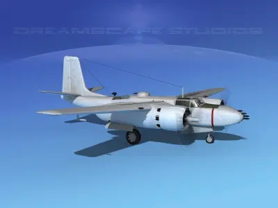 Douglas B-26B Invader Bare Metal 3D model