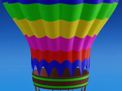 Hot Air Balloon Low-poly 3D model