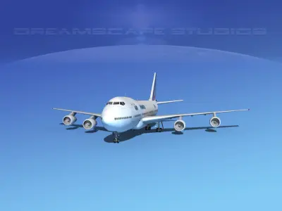 Boeing 747-100 Jumbo Jet Air France 2 3D model