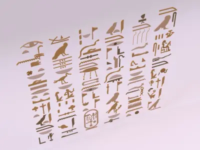 Egyptian Symbols - 008 Low-poly 3D model