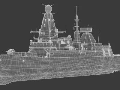 Type 45 Daring-Class Air-Defence Destroyer 3D model
