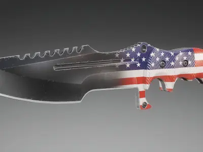 Tactical Combat Knife V3 Low-poly 3D model