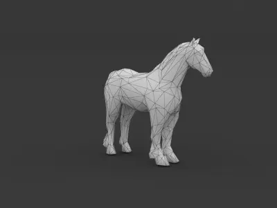 Low Poly Horse Model polygonal Low-poly 3D model