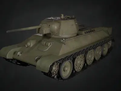 T-34 1942 soviet tank 3D model