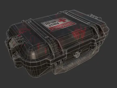 First Aid Kit Military Case Low-poly 3D model