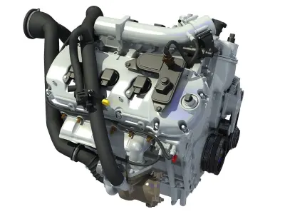 Turbocharged Direct Injection Gasoline Engine 3D model