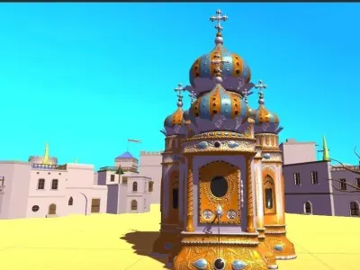 Cartoonish Church Free low-poly 3D model