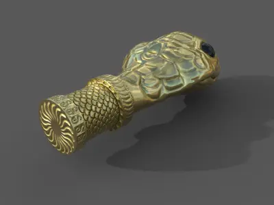 Snake head ornament - LODs and PBR - GameReady Low-poly 3D model