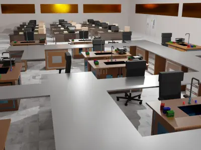 Laboratory Interior Low-poly 3D model shop