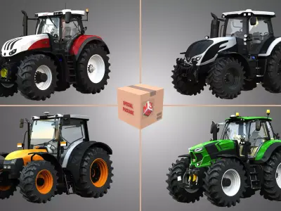 Tractors 4 in 1 3D model