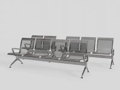 Realistic Waiting Bench GameReady Low-poly 3D model