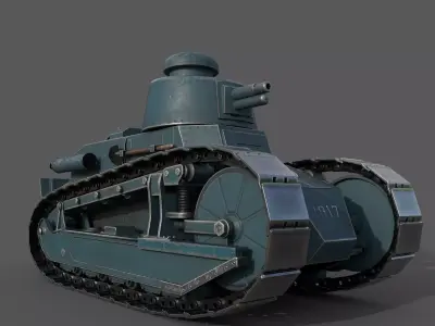 Renault FT 1917 game-ready model Low-poly 3D model