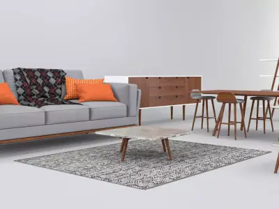 Living Room Set free Free 3D model