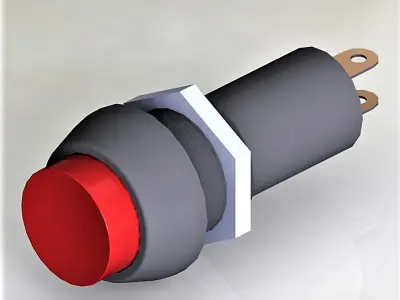 Button switch red 3D model