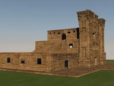 Pre-Columbian architectural complex 3D model