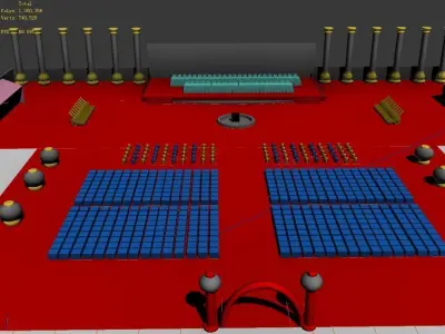 Stage party concert fashion catwalk T station 65 3D model