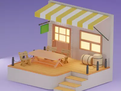 Outdoor Retaurant 3D model
