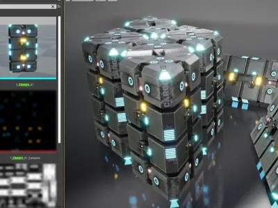 Sci fi machine - Cyberpunk design - PBR Low-poly 3D model